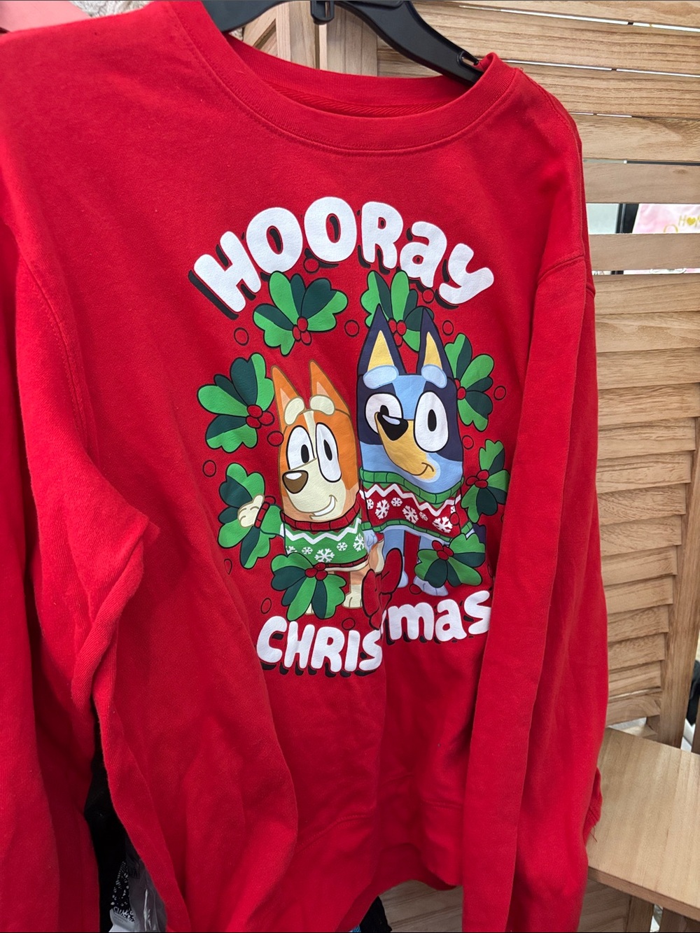 Bluey Red Holiday Sweatshirt Large